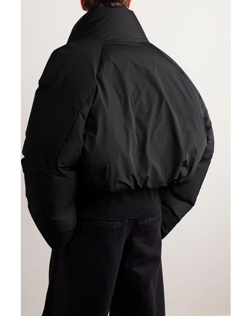 Entire studios Black Dbl Oversized Cropped Shell Down Jacket for men