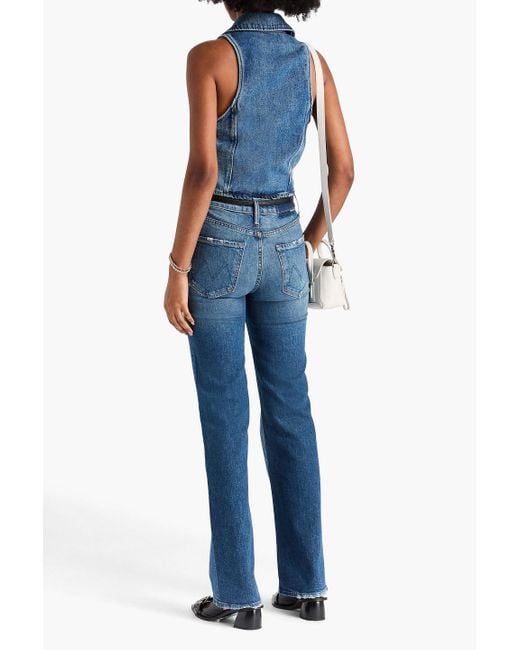 Mother Blue The spitfire nerdy cuff hoch sitzende jeans mit geradem bein