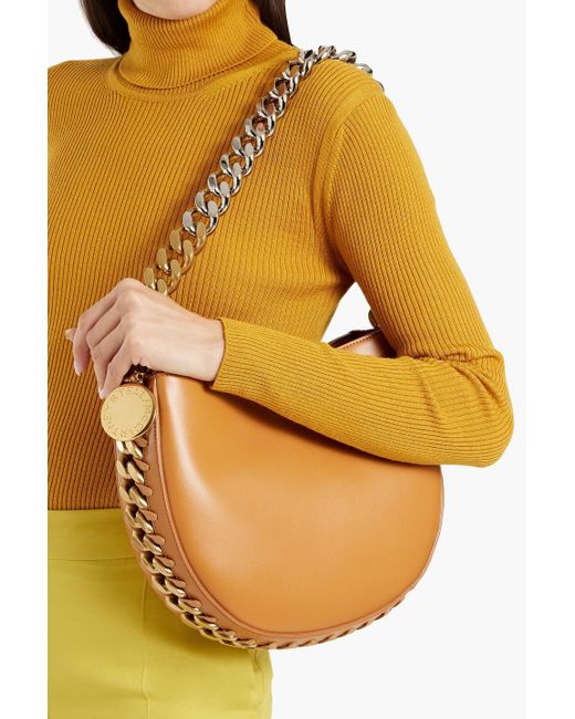 Stella McCartney Brown Frayme Faux Leather Shoulder Bag