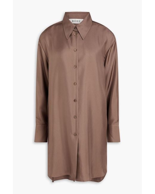 Rohe Brown Silk-Twill Shirt