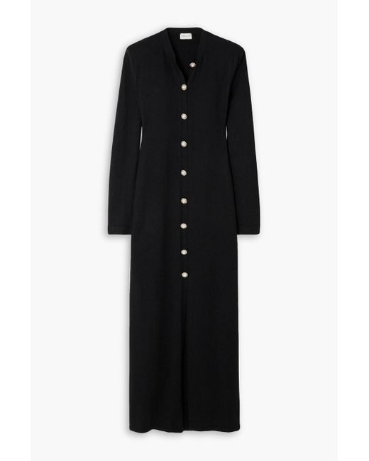 Magda Butrym Black Embellished Wool, Silk And Cashmere-Blend Cardigan