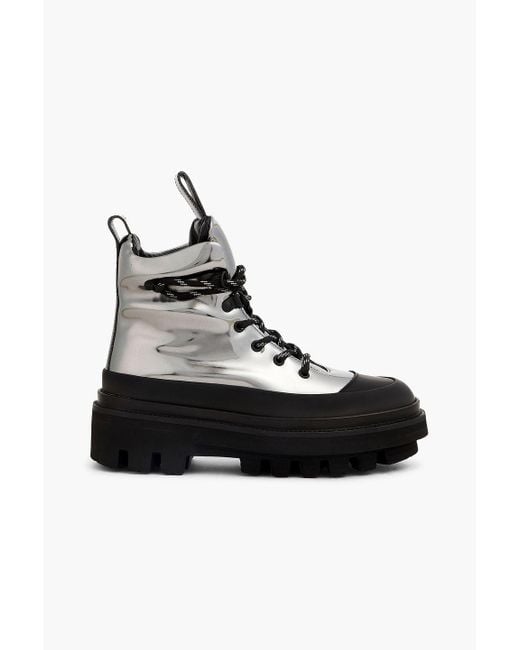 Stine Goya Black Felicia Mirrored-leather Hiking Boots