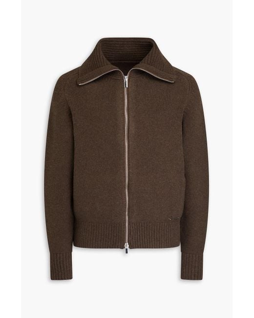 Jacquemus Brown Meunier Wool-blend Zip-up Cardigan for men