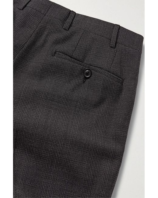 Canali Gray Slim-Fit Prince Of Wales Checked Super 160S Wool Suit Pants for men