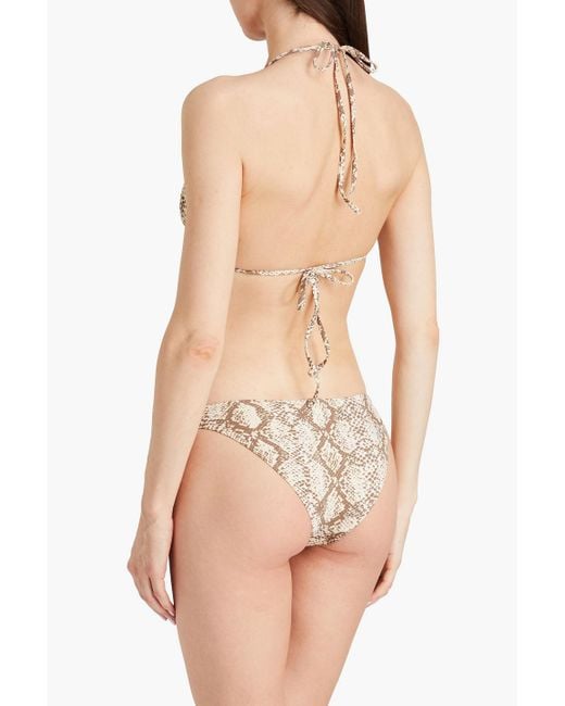 Melissa Odabash White Cancun Snake-print Triangle Bikini Top