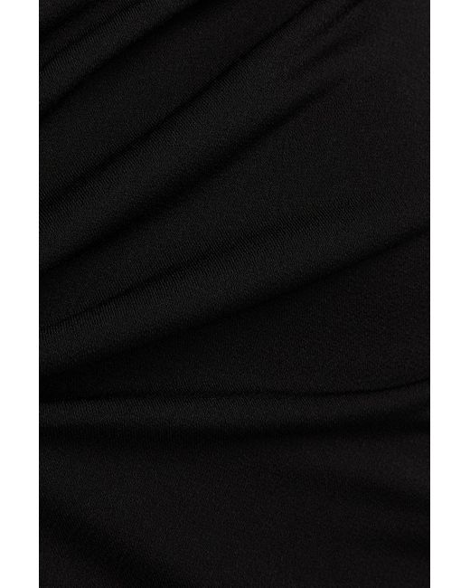 Melissa Odabash Black Gerafftes midikleid aus stretch-crêpe mit cut-outs
