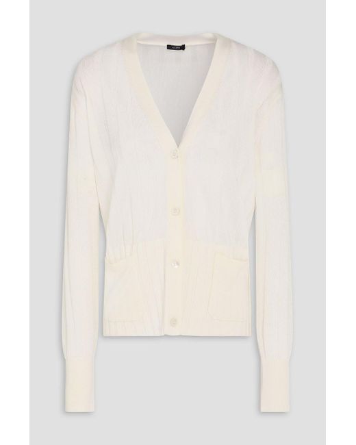 Joseph White Cardigan aus rippstrick