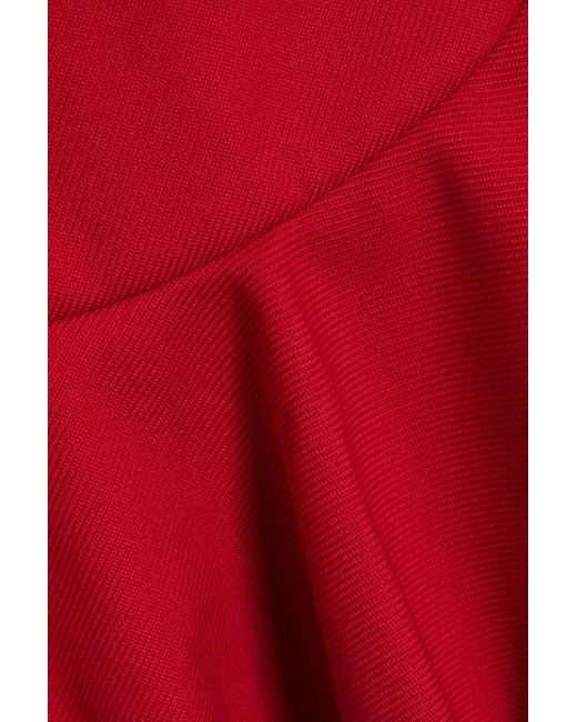 RED Valentino Red Wrap-effect Ruffled Twill Mini Skirt
