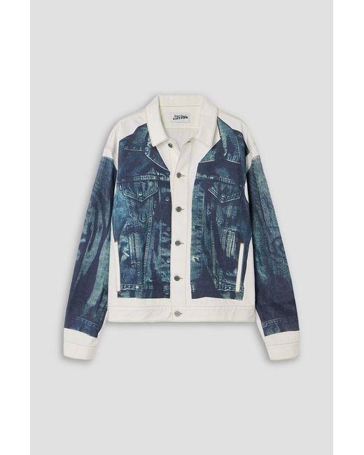 Jean Paul Gaultier Blue Trompe L'oeil Printed Denim Jacket