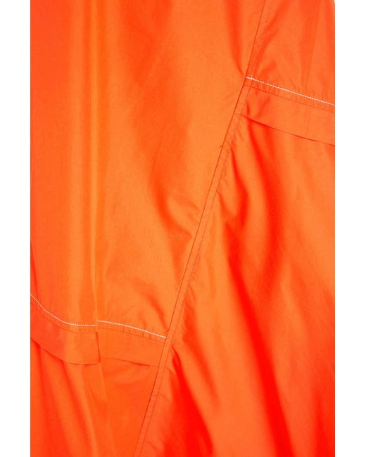 3.1 Phillip Lim Orange One-shoulder Ruffled Cotton-blend Poplin Midi Dress