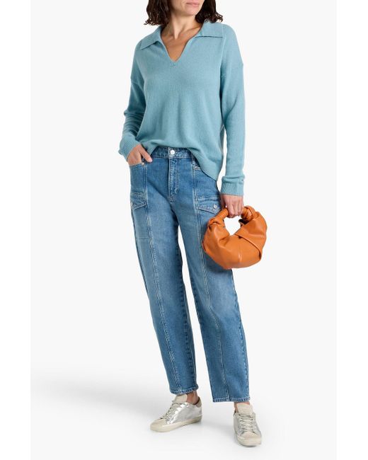 Chinti & Parker Blue Cashmere Polo Sweater