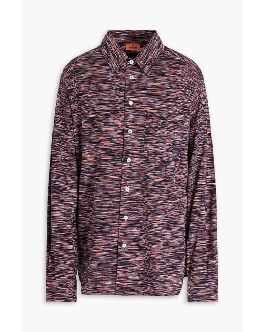Missoni Purple Space-dyed Cotton-jersey Shirt for men