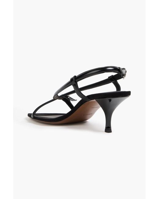 Neous Black Arius Glossed-Leather Slingback Sandals