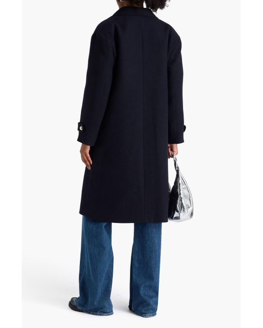 Sandro Blue Felt Coat