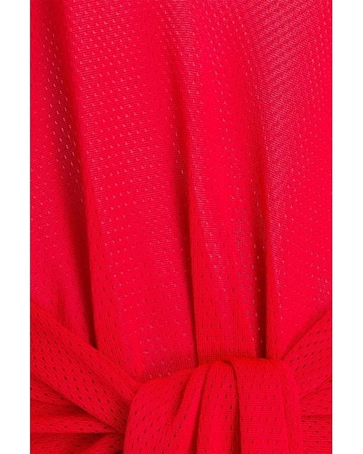 The Attico Red Pointelle-Knit Mini Dress