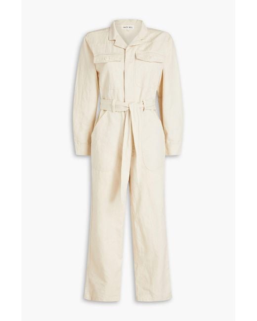 Alex Mill Natural Mel jumpsuit aus twill aus einer baumwoll-leinenmischung mit flammgarneffekt