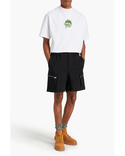 Jacquemus Black Stretch Wool-crepe Cargo Shorts for men