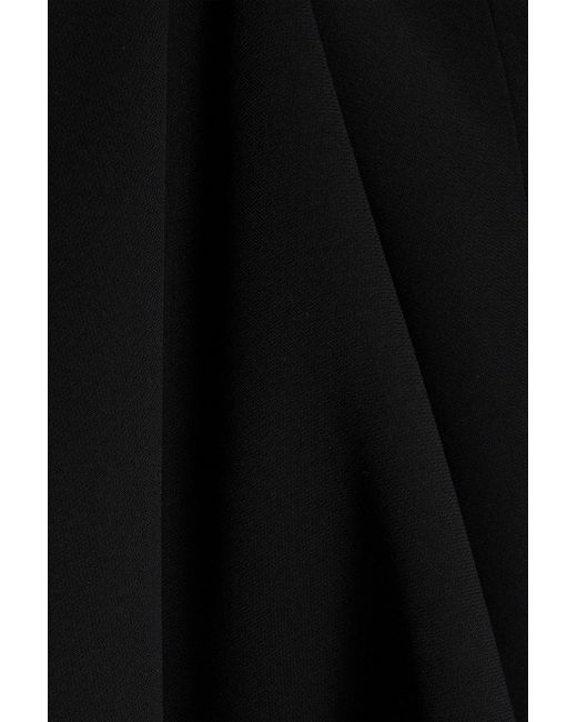 Victoria Beckham Black Draped Crepe Midi Skirt
