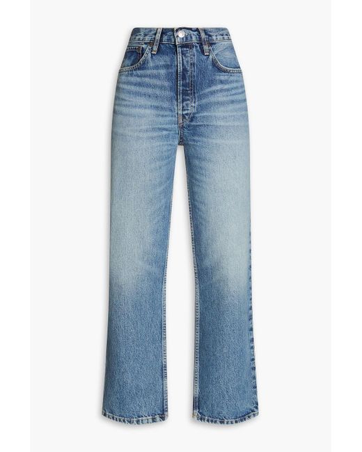 Re/done Blue 90s High-rise Straight-leg Jeans