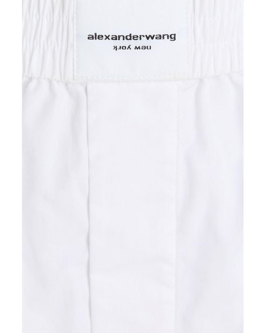 T By Alexander Wang White Cotton-Poplin Shorts