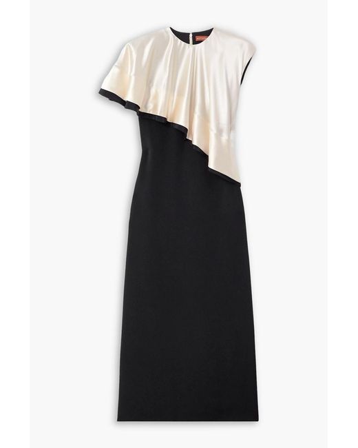 Altuzarra Black Topolino Layered Silk-Satin Midi Dress