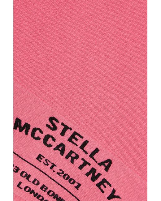 Stella McCartney Pink Cropped Logo-print Ribbed Stretch Cotton-blend Jersey Tank