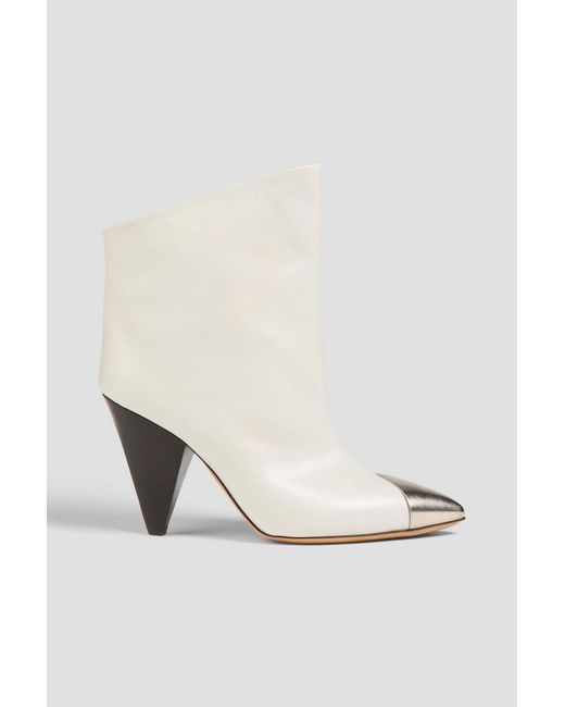 Isabel Marant Natural Lapio Leather Ankle Boots