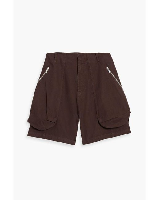 Jacquemus Brown Croissant Cotton Cargo Shorts for men