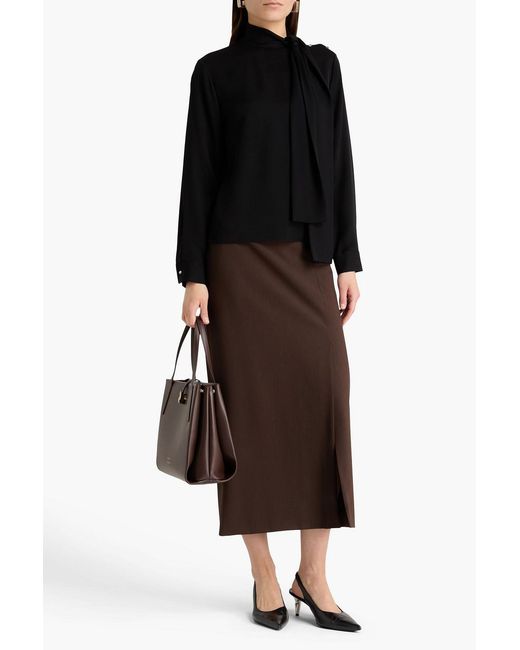 Theory Black Silk Blouse