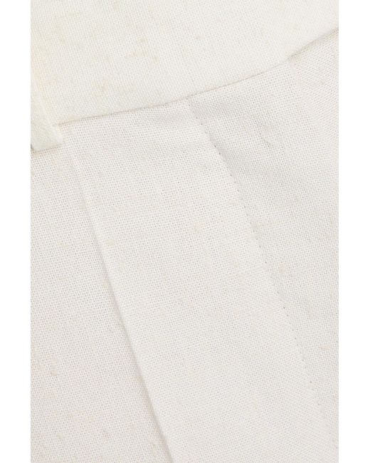 Rohe White Slub Woven Wide-Leg Pants