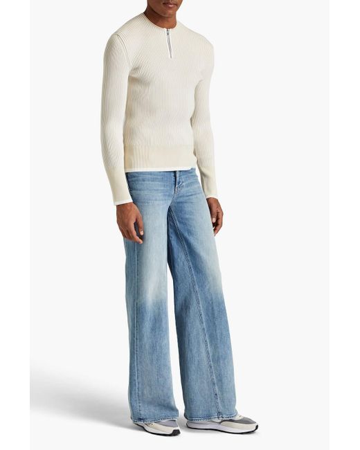 Jacquemus White Ribbed-knit Sweater for men