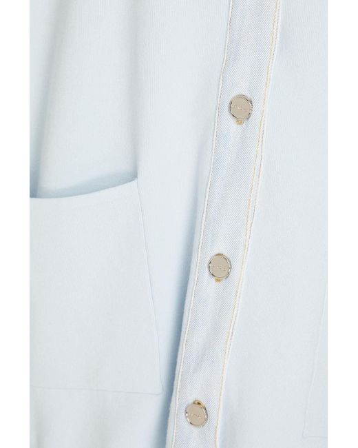Sandro Blue Oversized-jeanshemd mit rippstrickeinsätzen