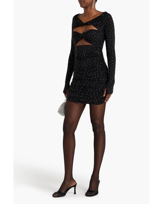 Alex Perry Cutout Crystal-Embellished Stretch-Jersey Mini Dress in ...