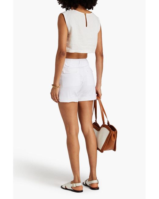 Rag & Bone White Linen-blend Shorts