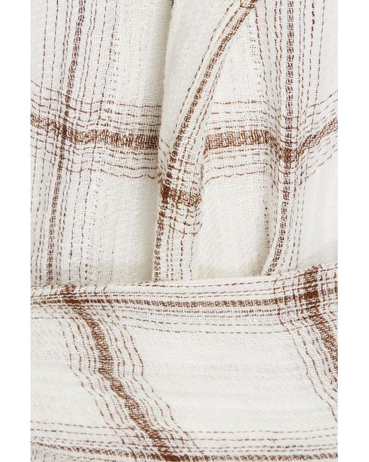 Lisa Marie Fernandez Natural Leichter tel aus gaze aus einer leinenmischung mit karomuster und kapuze