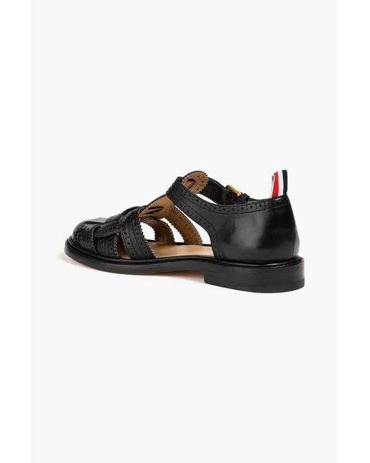 Thom Browne Black Leather Sandals