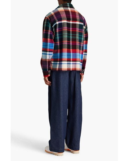 Missoni Red Checked Wool And Cotton-blend Overshirt for men