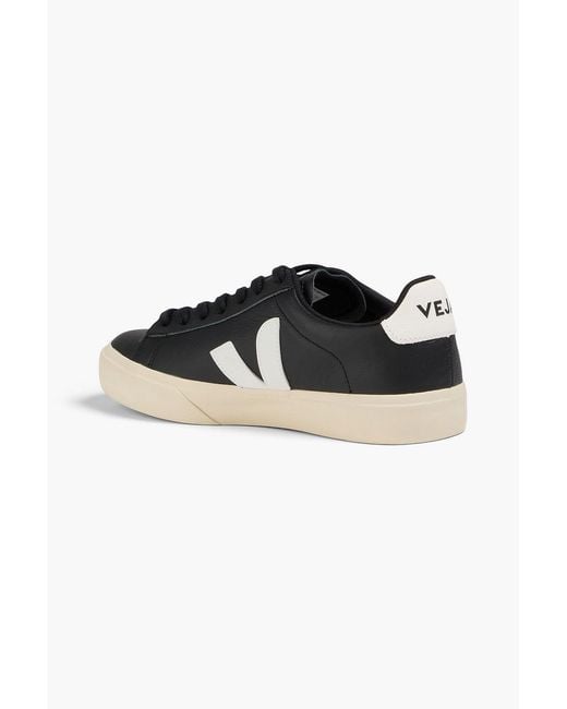 Veja Black Campo Leather Sneakers