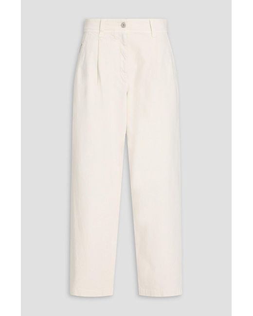 Brunello Cucinelli White High-Rise Wide-Leg Jeans