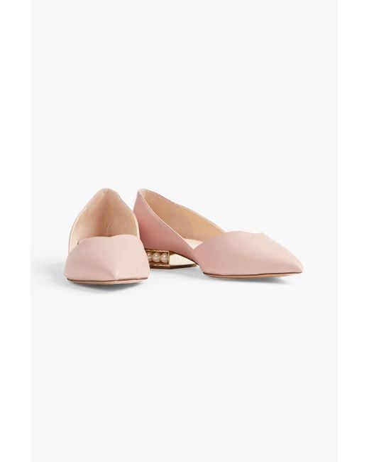 Nicholas Kirkwood Pink Casati Leather Point-toe Flats