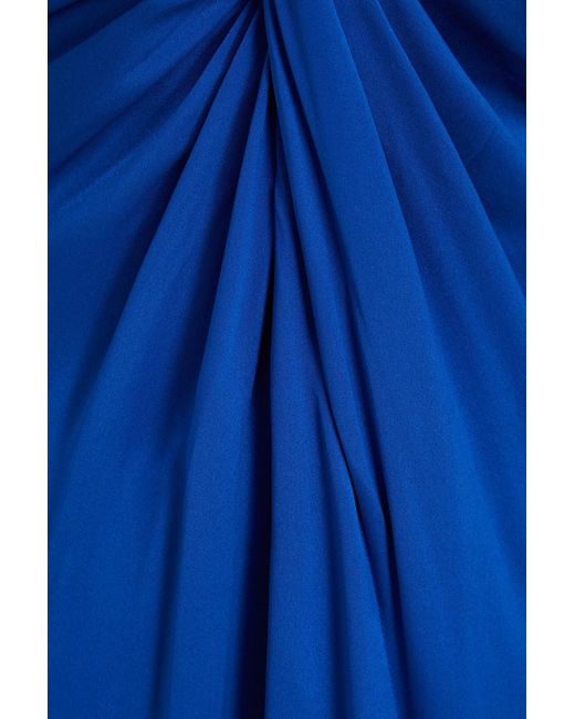 Nicholas Blue Silvina Twist-front Cutout Silk-satin Gown