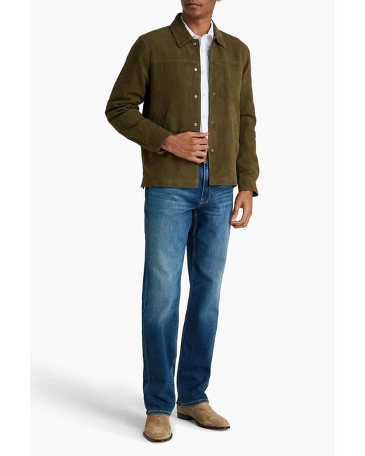 Officine Generale Green Silas Suede Jacket for men