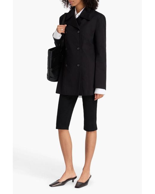Totême Black Double-breasted Cotton-gabardine Jacket