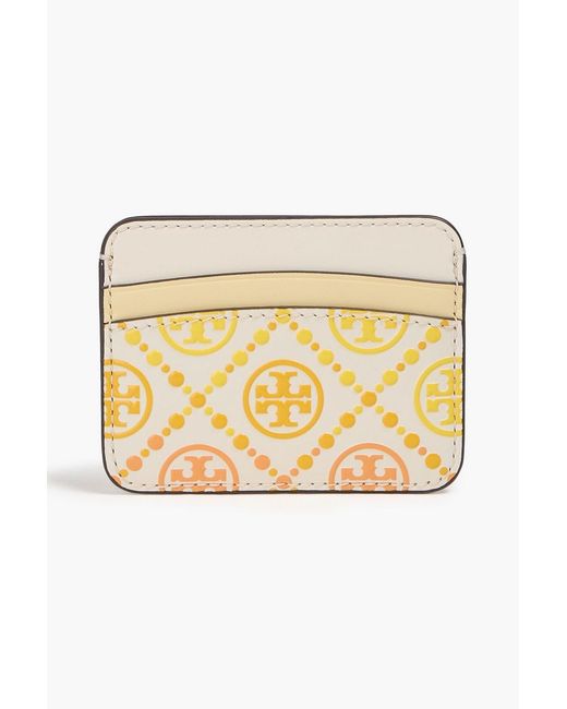 Tory Burch Natural Printed Leather Cardholder