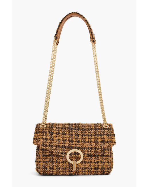 Sandro White Bouclé-tweed Shoulder Bag