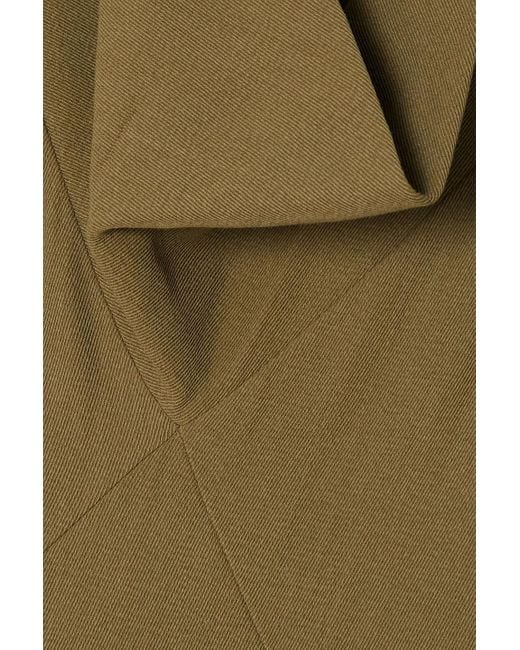 Petar Petrov Green Avis Draped Twill Midi Dress