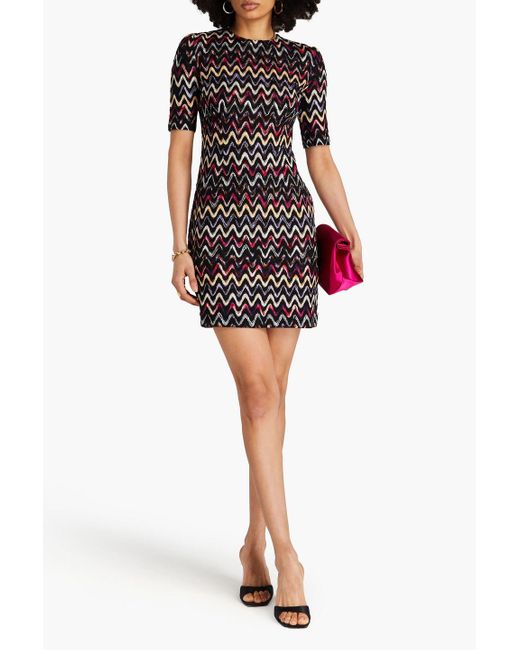 Missoni Black Wool-blend Crochet-knit Mini Dress