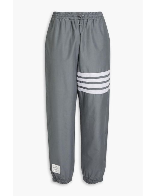 Thom Browne Gray Striped Cotton-blend Ripstop Track Pants