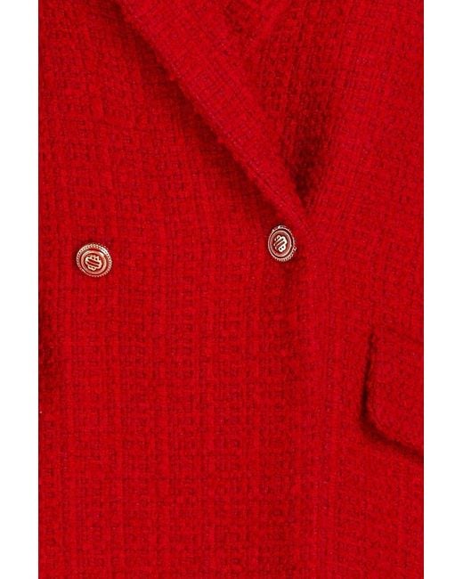Maje Red Giloge Wool-blend Tweed Blazer