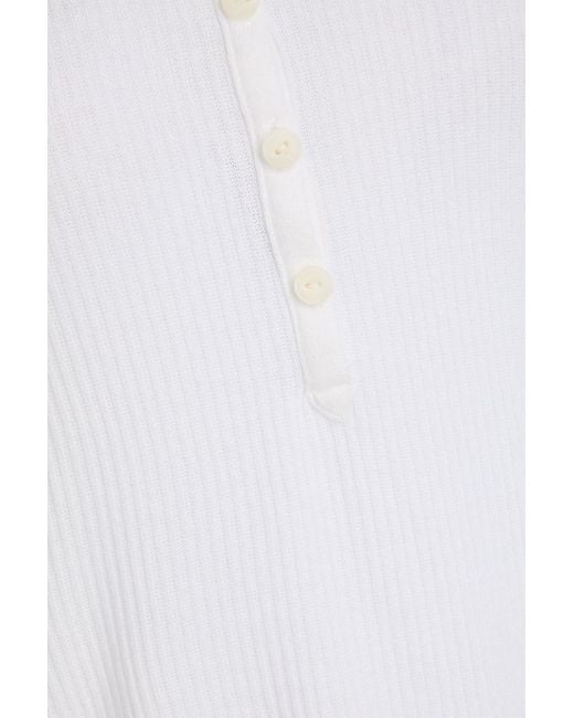 Rag & Bone White Ribbed-Knit Top